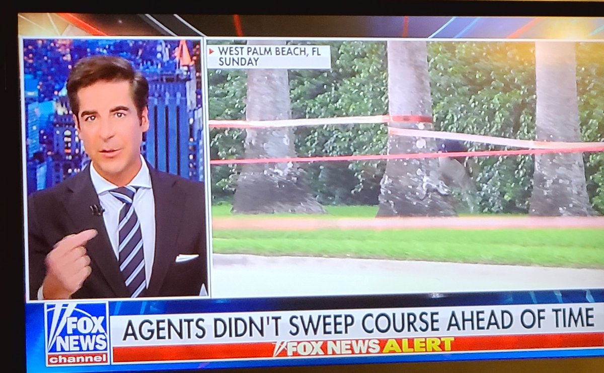 OnixVH1's tweet photo. @JesseBWatters just said that Trump was on the 5th hole "putting for birdie". 😂🤣 I call bs on that one! ⛳ https://t.co/oEpOeqVeCj
