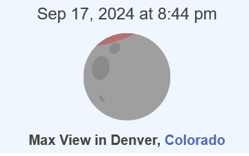 Heads up for a partial (super harvest) lunar #eclipse Tuesday night! In #Denver we'll just see a tiny bite out of the upper limb, between 8:15  and 9:15pm. Enter your location here for predictions and times. And post  your photos after you see it!

timeanddate.com/eclipse/in/u...