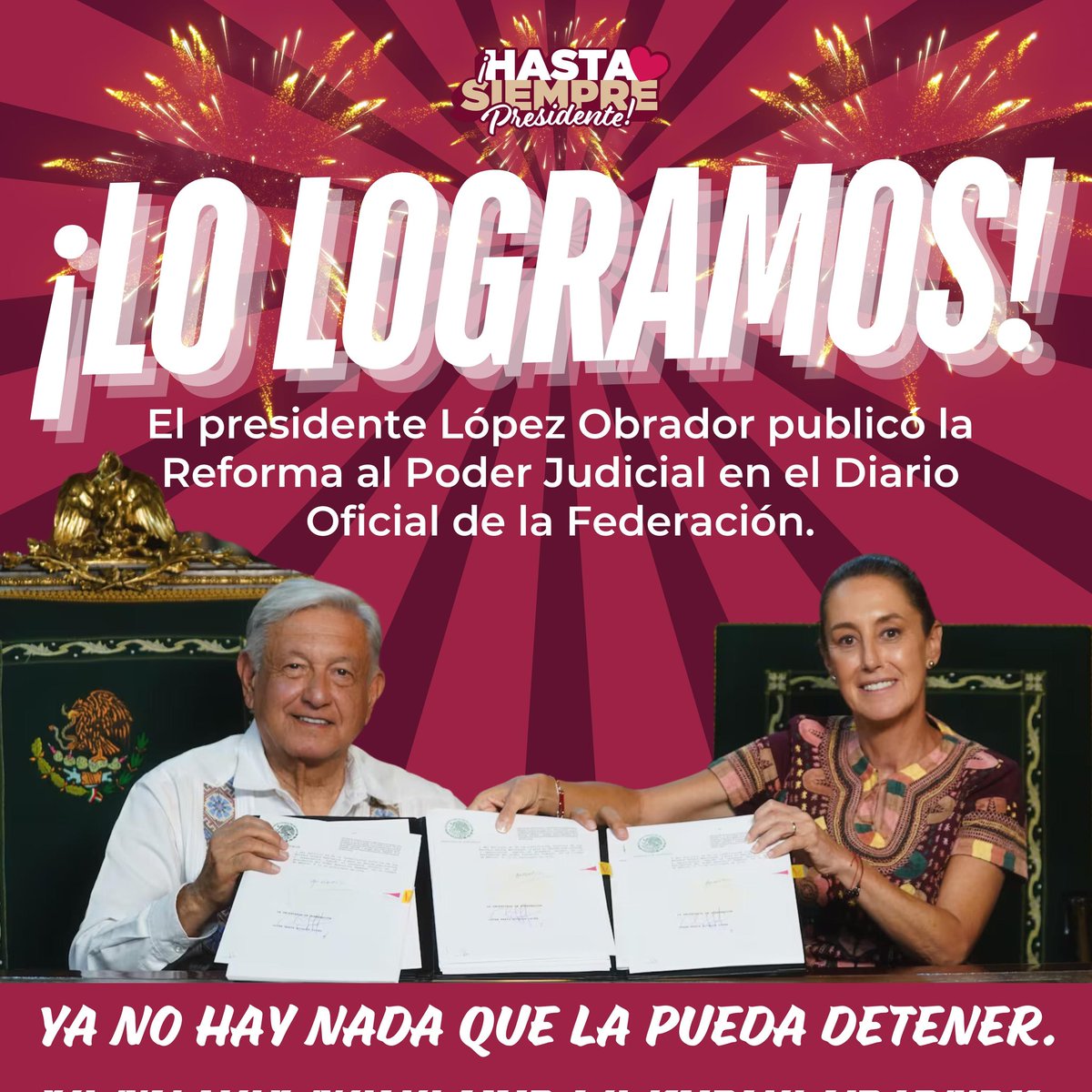 DfensorDPueblo's tweet image. Este fue un triunfo de todo el pueblo de #México que quiere justicia y cada vez más democracia. ¡Sigamos haciendo historia! 🤩🇲🇽

#LaReformaAlPoderJudicialVa 
#LaReformaJudicialVa