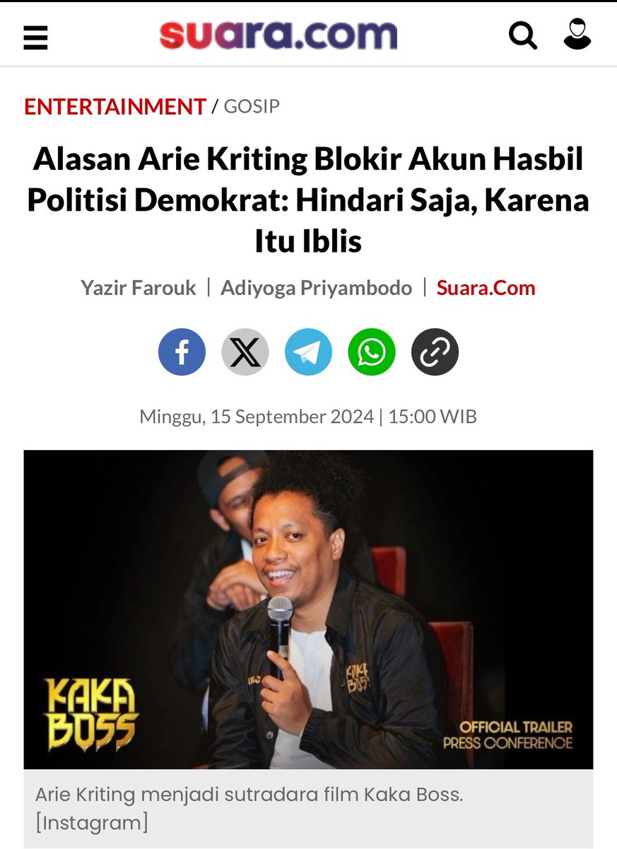 beritakekiniann's tweet photo. Inilah guys profil Hasnil Mustaqim, politisi demokrat yang ejek film arie kriting

https://t.co/fG2GG4gx6X

#berita #trending #x #ariekriting #kakabos
Siang labubu nabrak https://t.co/gv22NcmLf6