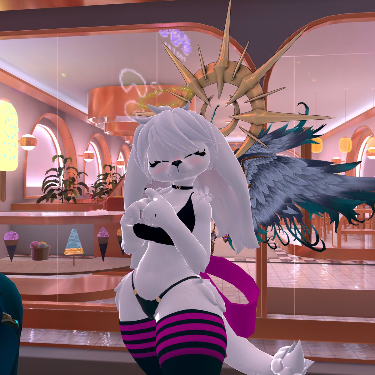 Just an angel grabbing a sweet treat! 🍦✨ Who knew heaven tasted like ice cream? 🧁💖