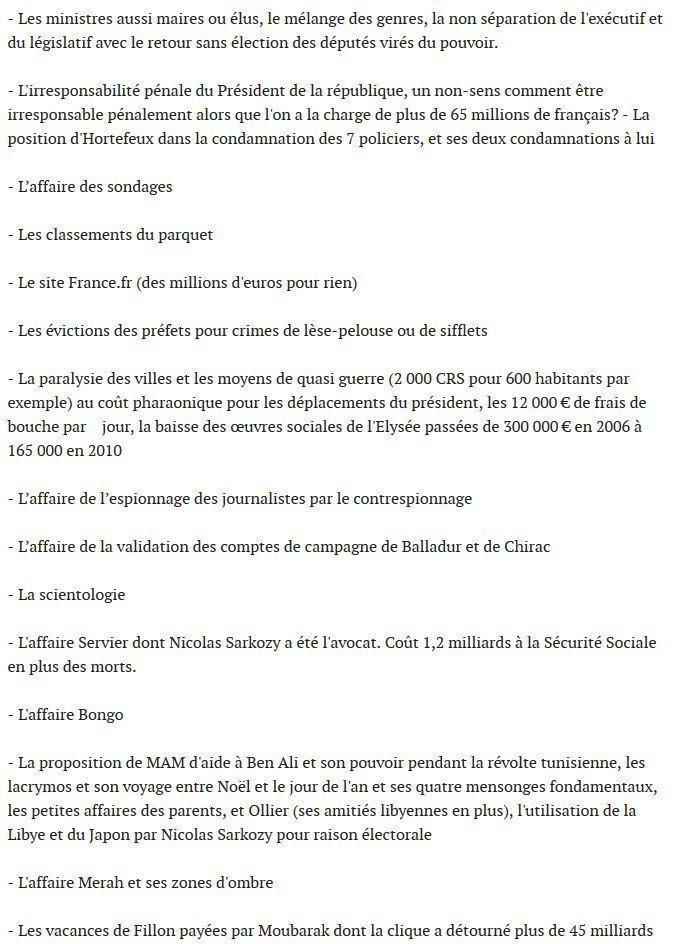 lapin47's tweet photo. Liste INCOMPLÈTE des #Affaires pas toutes judiciaires de Nicolas #Sarkozy et ses amis de l'ex #UMP #LR
#Woerth #Bettencourt #Kadhafi #Bismuth #Libye #Herzog #Azibert #Clearstream #Servier #Gandrange #H1N1 #Pérol #escrocs #corruption #Takieddine #Compiègne #Karachi #Wildenstein https://t.co/V41htFBGHL