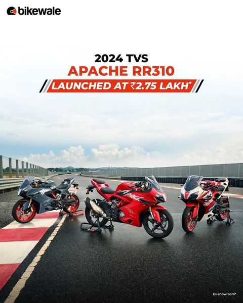 BikeWale's tweet photo. The Racing Red colour is priced at Rs 2.75 lakh. Add a quickshifter to the aforementioned colour and the price goes up to Rs 2.92 lakh.
#tvs #apacherr310 #tvsapacherr310 #bwlaunch #bikes #motocycles #bikeupdates #motorcycleupdates https://t.co/pE8HtyMEpl