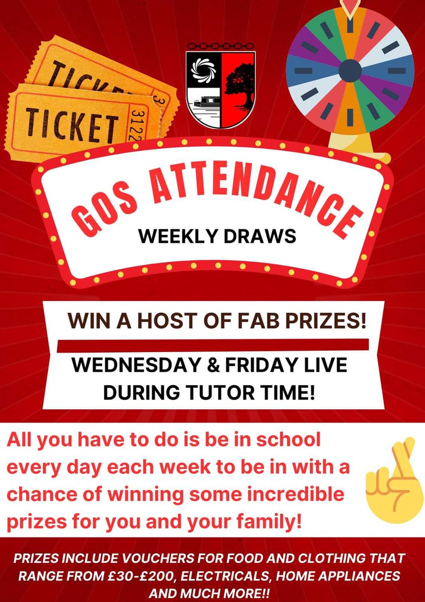 HAPPY TUESDAY YEAR 9 💚 
We have two prize draws this week for the launch. Wednesday during form and Friday during form. You must be in school everyday until Wednesday to win and everyday until Friday to win! 
If you are not in school on that day someone else will be chosen! 🙌