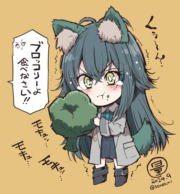 【学園アイドルマスター絵】
ブロッコリーは頑張って食べられる手毬!カワイイね! 