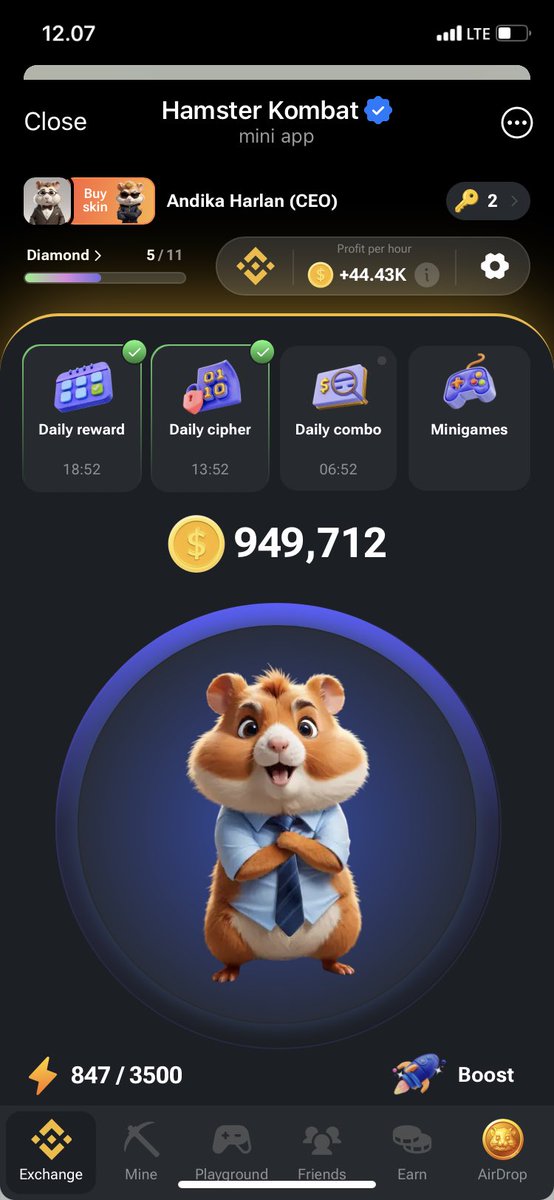 dwanggah_'s tweet photo. Cuan hamster kombat
Disini: https://t.co/tFRGxTPSX6

#HAMSTERCOMBAT #hamster #HamsterCEO #Hamster_Kombat #hamstercombo #hamsterairdrop https://t.co/hZYJujBjDz
