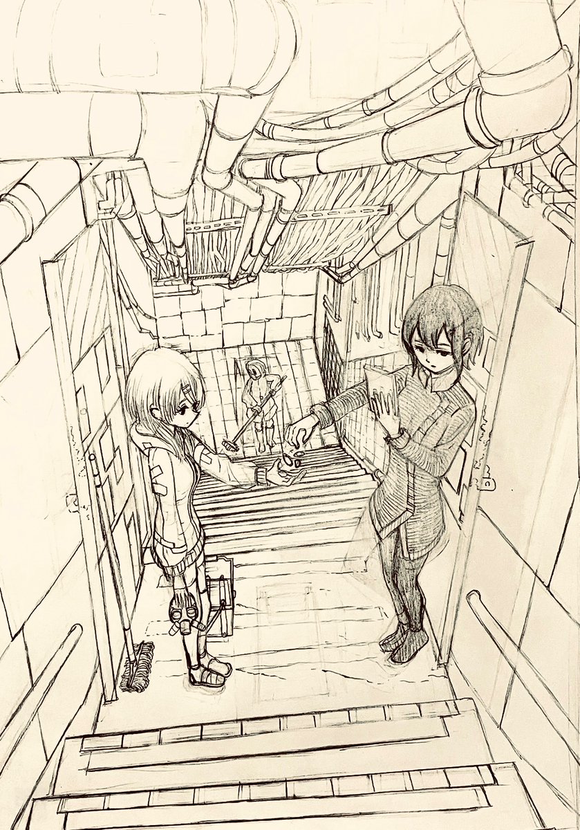 下書きは、この辺にしておこう
ペン入れに移ります
#イラスト 