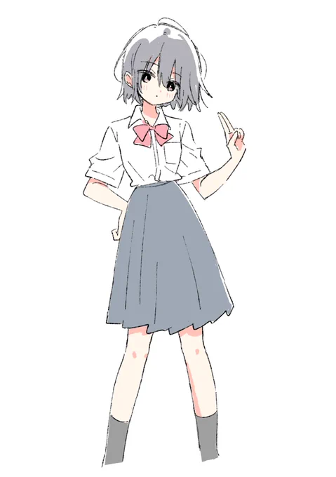 ピースの形がベジータみたいな女の子 