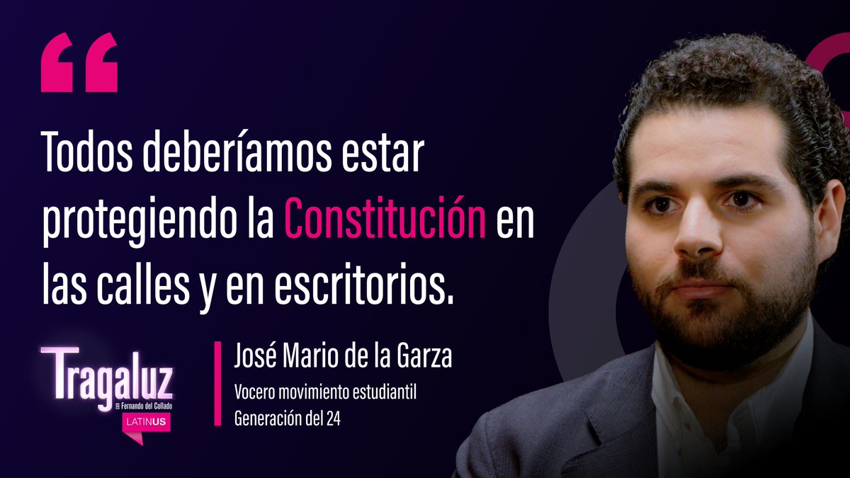 TragaluzenTV's tweet photo. "La altanería es propia de los políticos que no escuchan y dialogan": @josemdlg, vocero del movimiento estudiantil Generación del 24, en #Tragaluz de @fdelcollado por #Latinus.
https://t.co/N6j1fNafuY https://t.co/12dNyJhsMT
