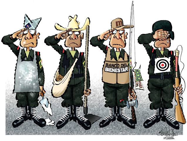 Jackie2theworld's tweet photo. Aquí está lo que hace el Ejército Mexicano…

✔️ Son albañiles
✔️ Son campesinos
✔️ Son pescadores

Lo que quiera el Pejelagarto, el patrón.

Pero de la Defensa de la República Mexicana, no hablemos!!!!🤦🏼‍♀️ https://t.co/Xetm8yQZOB
