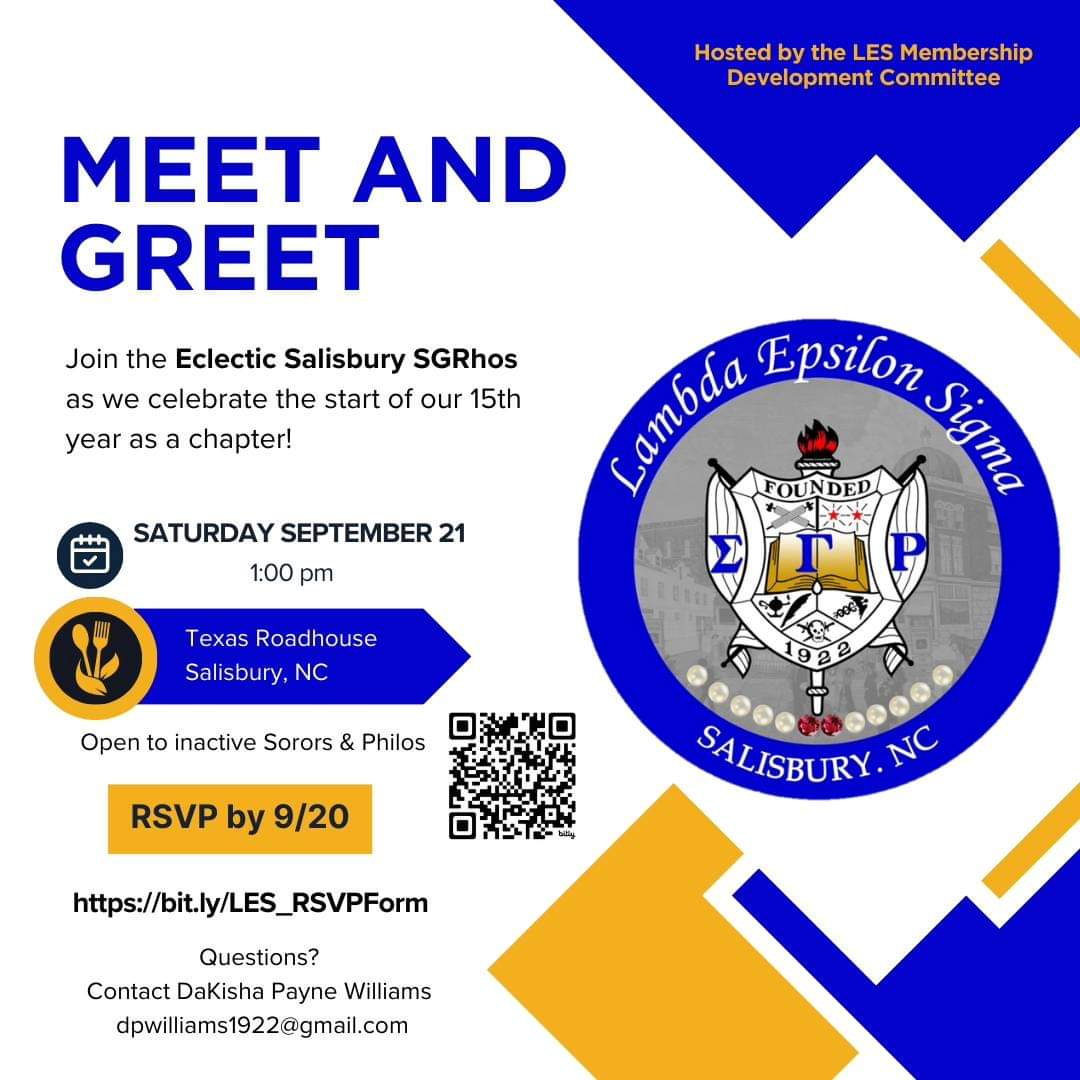 Salisbury Chapter of Sigma Gamma Rho Sorority Incorporated invites all Inactive Sorors, Sorors and PHILOS to attend this event.
