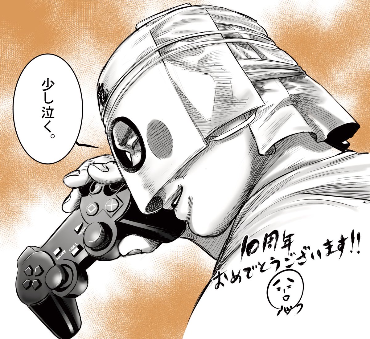 5、6・しまった、ちょっと時期が前後しちゃったw2019年冬コミにもっていったオッサン、タイチョーお二人のオリジナルキャラ、不落の重装戦術家とミカミくんの色紙。これが初めてお渡しした色紙だったかな。めっちゃくちゃ緊張したよw 