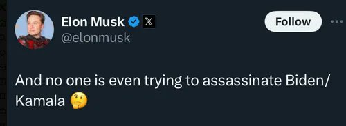 PerfektPeace's tweet photo. @elonmusk  just because you deleted it, didn't mean it went away.

This is hateful and harmful.  What would you do if some one said this about your family, your 11 children? ...just sick🤬🤬🤬🤬

No one deserves to be a target to volience. Not even the low life orange man. https://t.co/U6B7dNpDKK