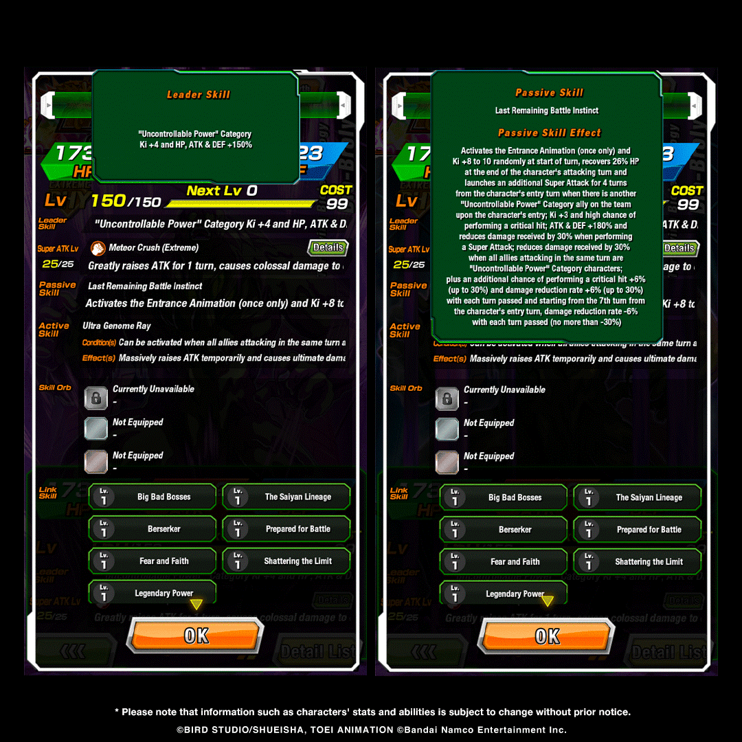 dokkan_global's tweet photo. First-hand information on LR [Terrifying Biotechnology] Bio-Broly's stats! (1/2) https://t.co/nEywVuMpwu