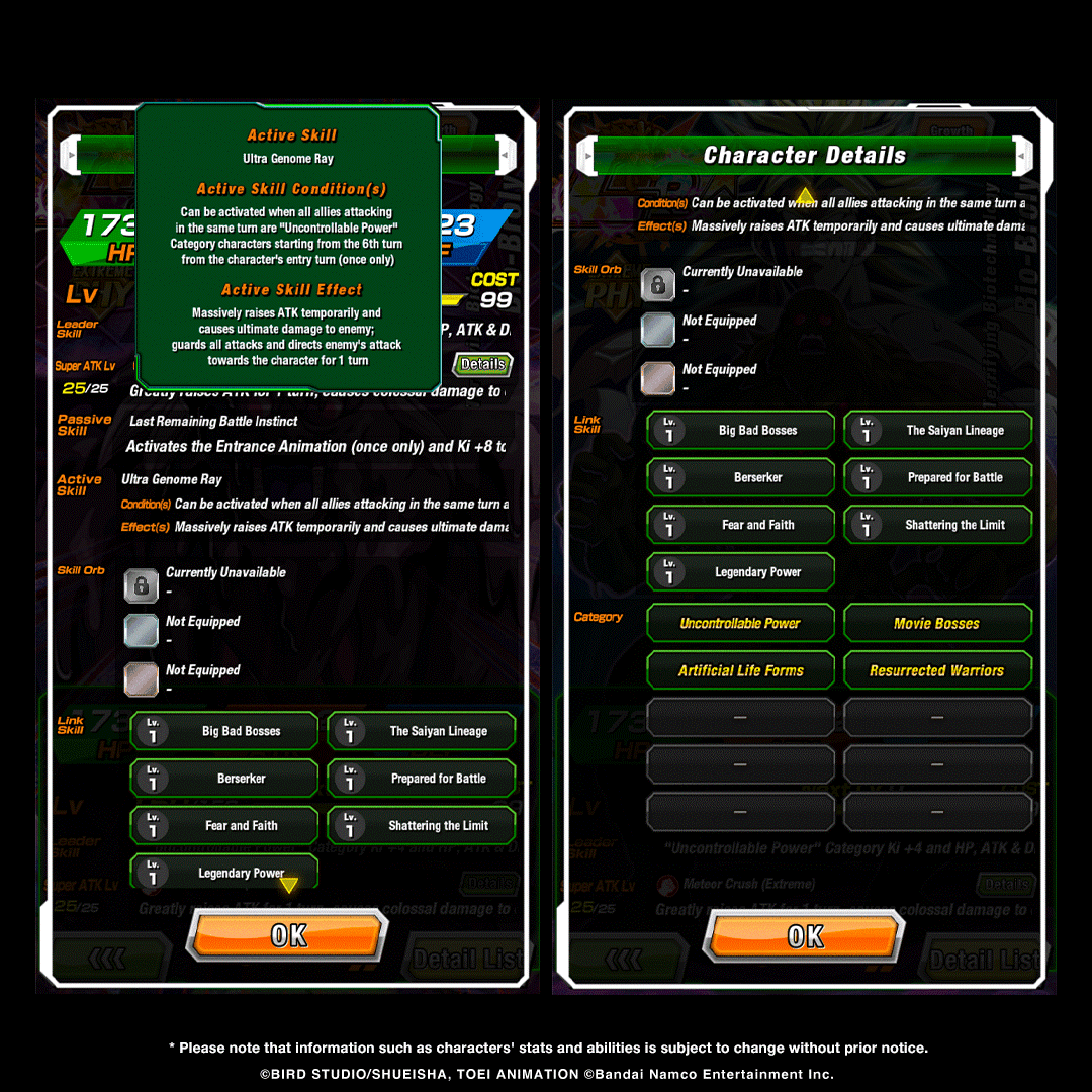 dokkan_global's tweet photo. First-hand information on LR [Terrifying Biotechnology] Bio-Broly's stats! (1/2) https://t.co/nEywVuMpwu