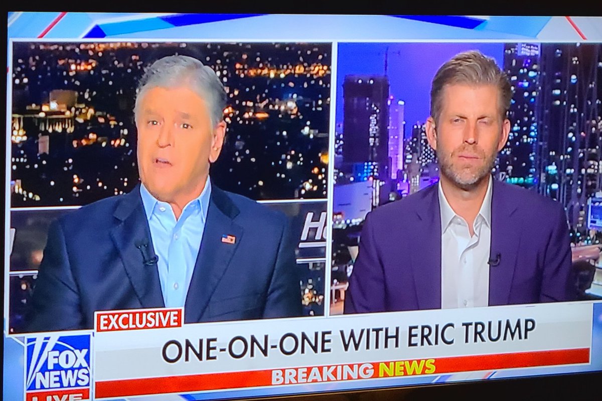 Now <a href="/seanhannity/">Sean Hannity 🇺🇸</a> just told Eric Trump that he's an expert marksman who can "hit a target from a mile away". 😂🤣 I call bs again!