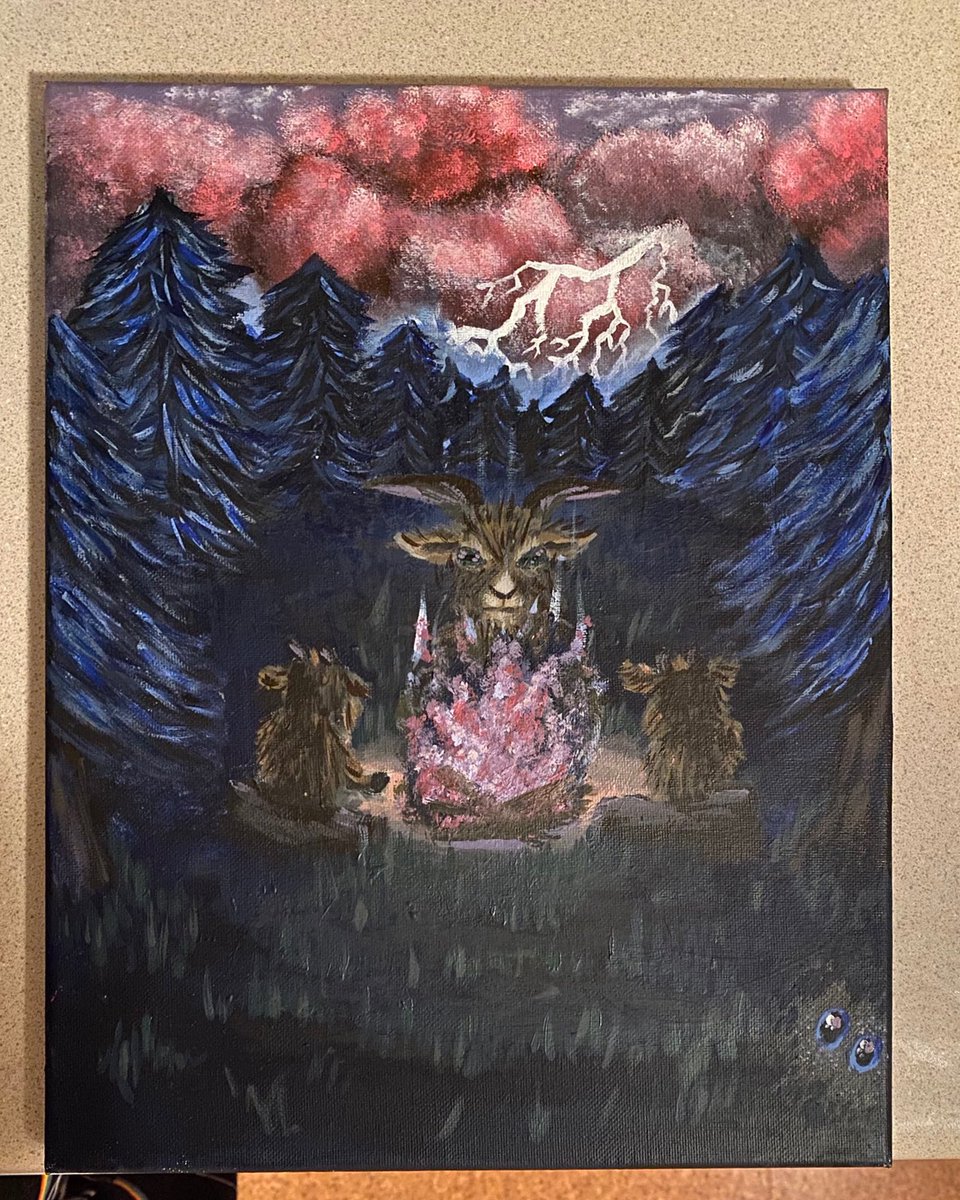thenoodle_dood's tweet photo. Campfire Stories in the Impending Storm
 
#artist #art #finishedart #spiritualart #acrylicart #paint #drawings #artistsonX #paintersofX #spiritualchanneling #complimentarycolor https://t.co/Pf5pNQuKS0