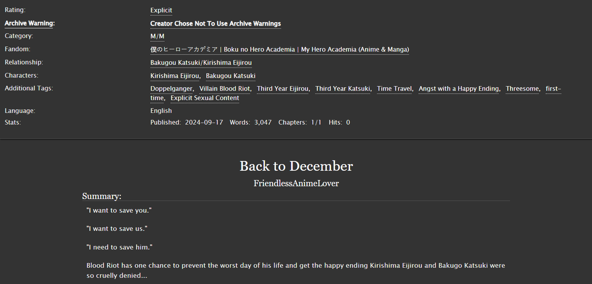 The time has come for me to share the piece I wrote for the <a href="/KrBkDoppelZine/">DoppelBangers – Leftovers!</a>! Leftover sales are happening until October 4th so don't wait!

Without further ado, may I present "Back to December" - one villain risks it all, to save everything, himself included...

Link below!