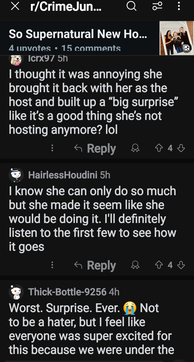 VVVV1978's tweet photo. @EtruscanUno @_SoSupernatural @ApplePodcasts @DeliaDAmbra @PAVEMediaGroup @crimehousemedia @CrimeJunkieAF @acnstudios @FaunaHodel @SpotifyUSA @britprawat @thedeckpodcast_ @IAmTheNightTNT Hot off the #Reddit comments. A lot of fans on reddit extremely disappointed. #Audiochuck #AudioUpChuck #SoSupernaturalPod #PAVEMediaGroup #TrueCrime #NoNewHosts #Crimehouse #RashaPecoraro #YvetteGentile #CrimeJunkie #AshleyFlowers #TheDeck #TenderfootTV #RootOfEvil #FacingEvil https://t.co/A4YpJQv2pn