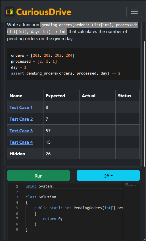 Calculate pending iPhone 16 pre-orders after deliveries start. Optimize list operations and solve this real-world coding challenge for Apple.

curiousdrive.com/codingproblem/…

<a href="/Apple/">Apple</a> #iPhone16 #iOS18 #CodingChallenge #ProblemSolving