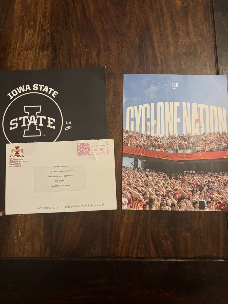 Thanks for the mail! <a href="/ISUMattCampbell/">Matt Campbell</a> <a href="/Coach_NPauley/">Noah Pauley</a>
