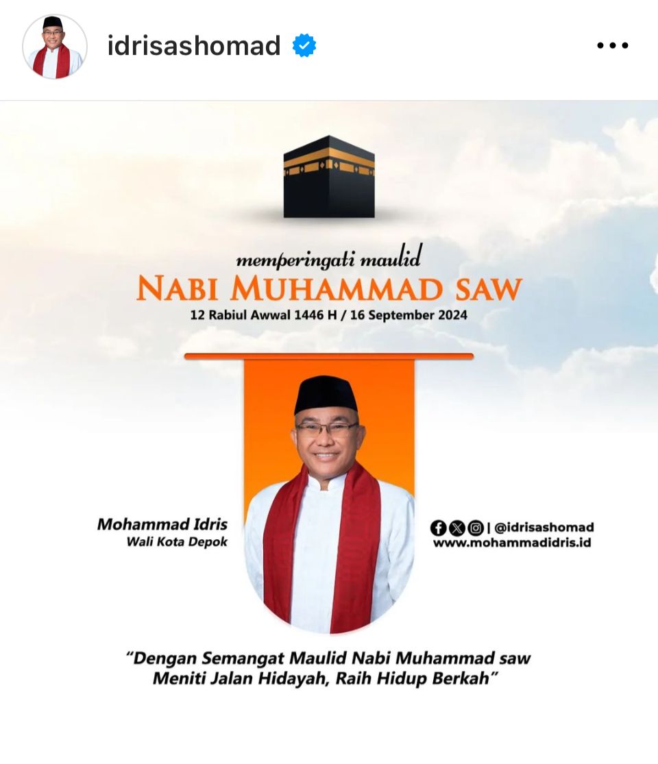 Maulid Nabi Muhammad SAW, Idris: Meniti Jalan Hidayah Raih Hidup Berkah dlvr.it/TDKGMx