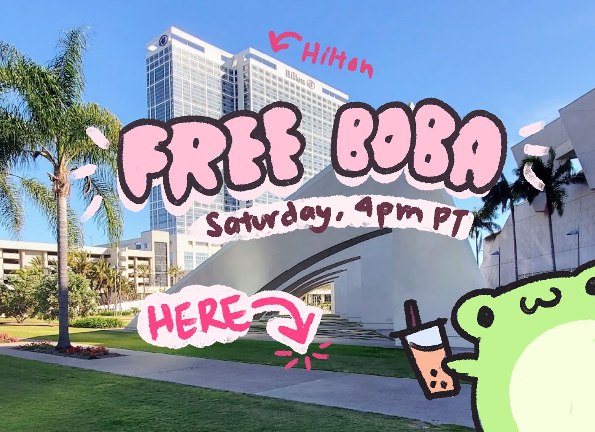 katlienteee's tweet image. 🧋 FREE BOBA AT TWITCHCON!!!!

I'll be doordashing like 50 bobas to this patch of grass with the big concrete triangles across the street from the Hilton ✨SATURDAY SEPT 21 AT 4PM PT ✨

come for free boba :D