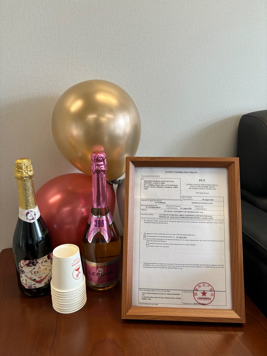 Jiankui_He's tweet photo. We opened a bottle of champagne to celebrate the success of our experiement, a gene editing treatment for permently lowering the cholesterol level in embryo stage. We have filed the international patent for this invention. https://t.co/w7az3gE9QU