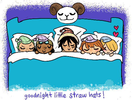fugoluv3r's tweet photo. good night little straw hats! #onepiece https://t.co/BmbDiHTaJu