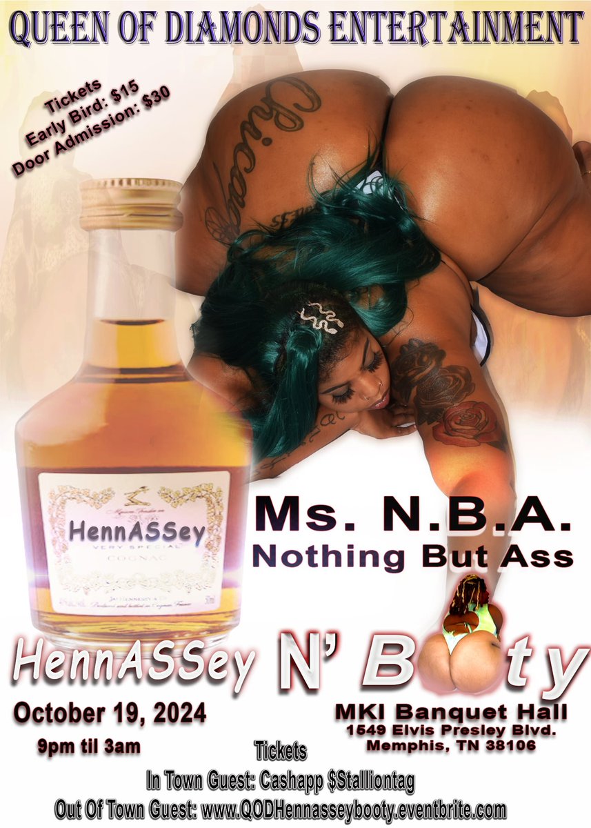 Queen Of Diamonds Entertainment (@qodbbwstrippers) on Twitter photo <a href="/stalliondastar/">Stallion Da Star Entertainment</a> <a href="/NDhabaddest/">NBA DhaBaddest</a> <a href="/Q_O_D/">QOD HennASSey N' Booty</a>
10/19/24
MKI Banquet Hall
1549 Elvis Presley Blvd
Memphis, TN
9PM TIL 3AM
π¦ π $5
π$15
πͺ$30 <a href="/stalliondastar/">Stallion Da Star Entertainment</a> <a href="/NDhabaddest/">NBA DhaBaddest</a> <a href="/Q_O_D/">QOD HennASSey N' Booty</a>
10/19/24
MKI Banquet Hall
1549 Elvis Presley Blvd
Memphis, TN
9PM TIL 3AM
π¦ π $5
π$15
πͺ$30