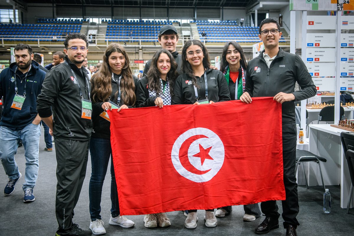 chess_comAFRICA's tweet photo. Round 5 Gallery  Team caption.
 45th.  Fide Olympiad Budapest Hungary 2024
Photos by 
 📸 Maria Emilianova
 📸 Michal Walusza 
BY @fide_chess Owned 

#Chess  #chesscom
#chesscomafrica 
#SouthAfrica #Algeria #Tunisia https://t.co/AtejtKTbro