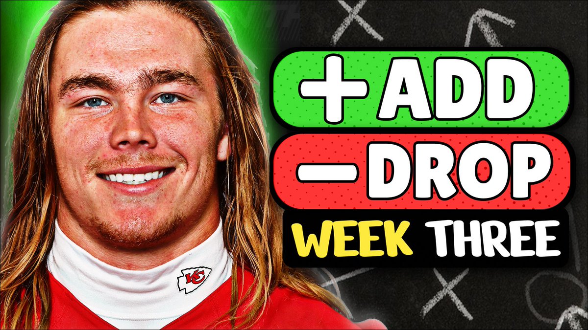 Week 3 Waiver Wire 🌟💫

- How to attack the Chiefs backfield
- Hunter Henry THE late round TE
- Players you have permission to drop
- The RB handcuffs worth prioritizing

youtu.be/M-_gOGbwZhk