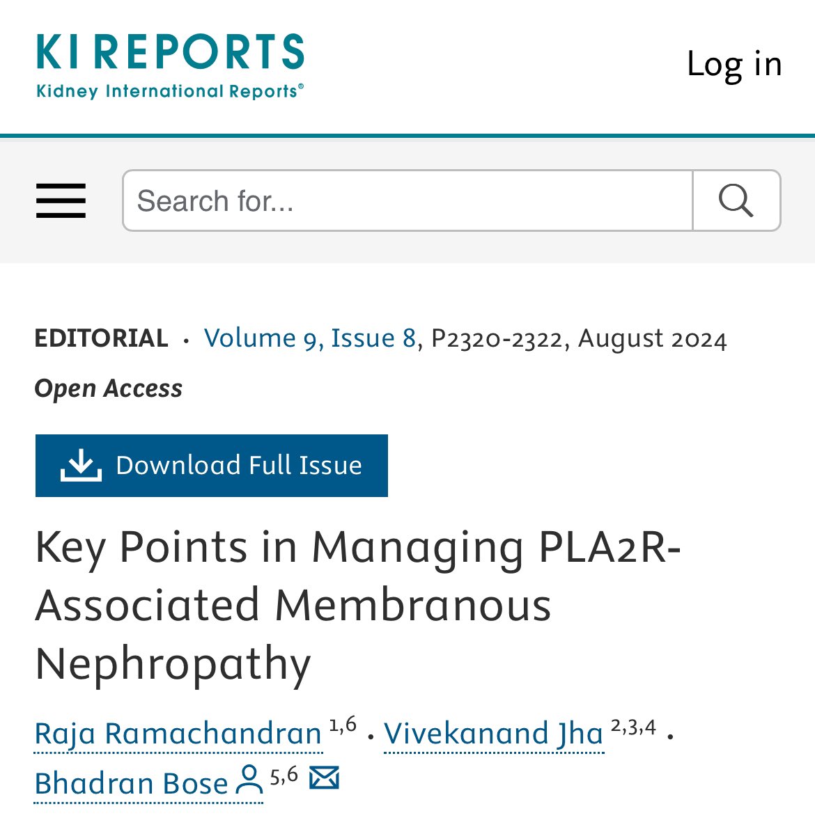 This is a good read. Key Points in Managing PLA2R-Associated Membranous Nephropathy.
<a href="/raja_1980/">Raja Ramachandran (राजा)</a> <a href="/vjha126/">Vivekanand Jha | विवेकानन्द झा</a> Bhadran Bose in <a href="/KIReports/">KIReports</a>. #nephtwitter 
kireports.org/article/S2468-…
