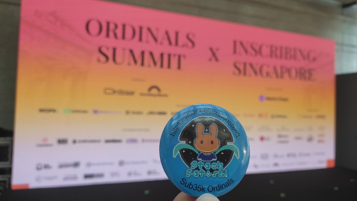 PIXEL QUOTE in Ordinals Summit Singapore 2024 <a href="/OrdinalsSummit/">Inscribing Summit 🇸🇬</a> 

#Bitcoin #Ordinals #Sub100k