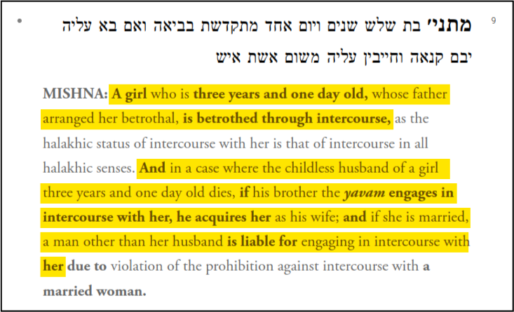 Orphapayi's tweet photo. @Malcolm_XY_ You heard right. It's from the Talmud. A Jew is allowed to marry a 3 year old.

If a gentile women make a jew sin by having intercourse with each other, then the girl must be killed, even if she is a minor or an adult. https://t.co/iQlZ9jh2Ta
