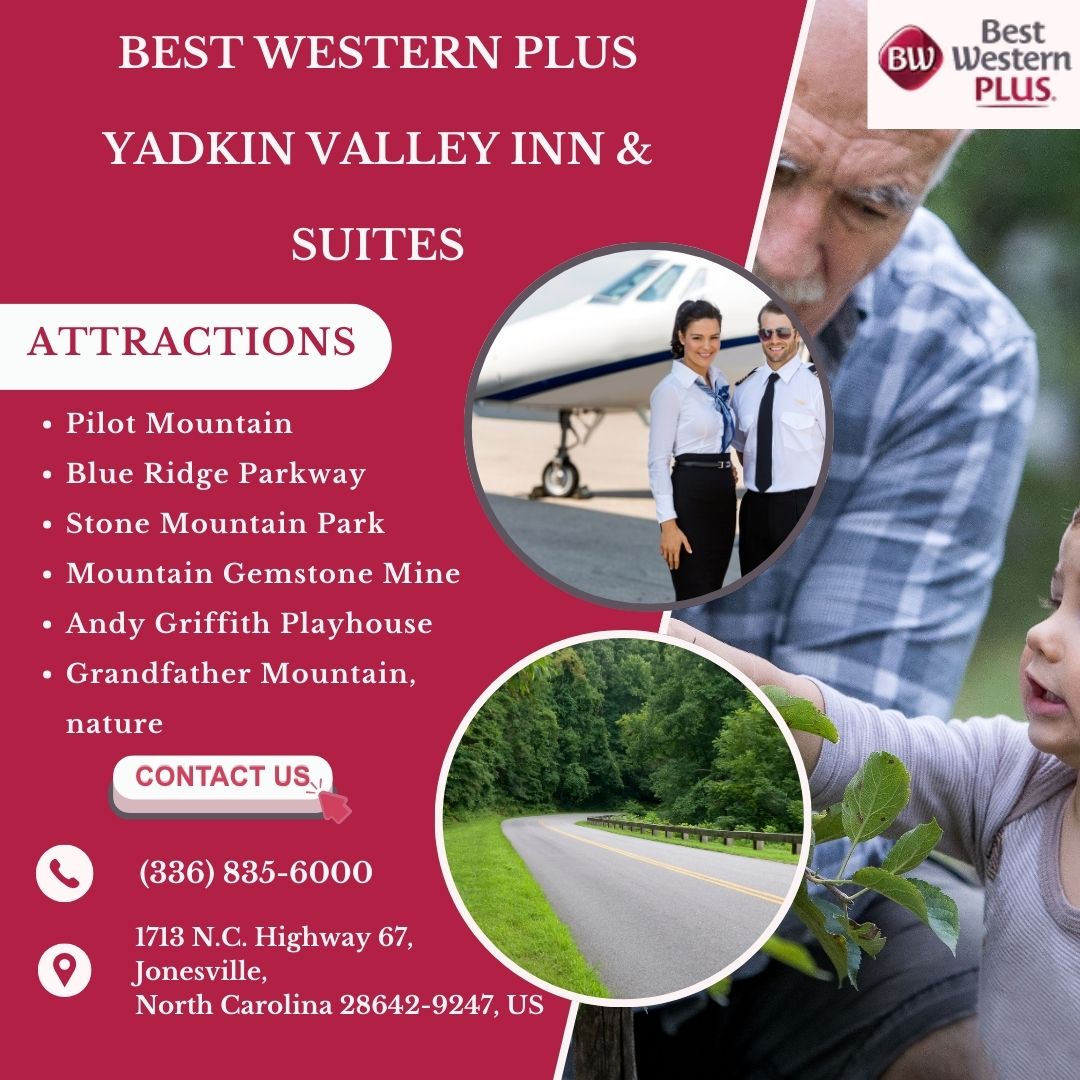 bwplusyadkin's tweet photo. Explore the beauty of Yadkin Valley, NC! 🍇🍷 Whether you're here for the vineyards, historic landmarks, or scenic trails, Best Western Plus Yadkin Valley offers the perfect stay close to all the action. Visit https://t.co/qe5kQXOV7N#YadkinValley #VineyardTours #BestWesternPlus https://t.co/qxstdV4H81