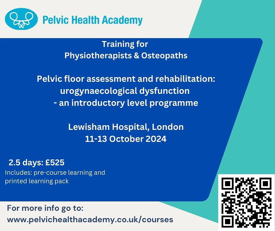 There’s just 10 more days to apply for our intro level urogynae course, so get your applications in via our website: pelvichealthacademy.co.uk/shop/

It’s in London from 11-13 October… we look forward to seeing you there!