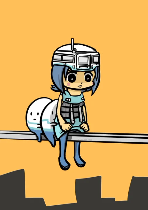 9/17魔女も大変なんだろな#モノレール開業記念日 #一日一絵 