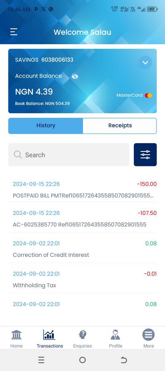 dsuperr's tweet photo. Hello, sporty...I have #600 and #800 respectively from palmpay..also #150 from keystone bank.  All three did not reflect since  weekend.
Palmpay ays I should reach out to my bet.
Help resolve this.
Thanks https://t.co/vSuTRqlTCZ