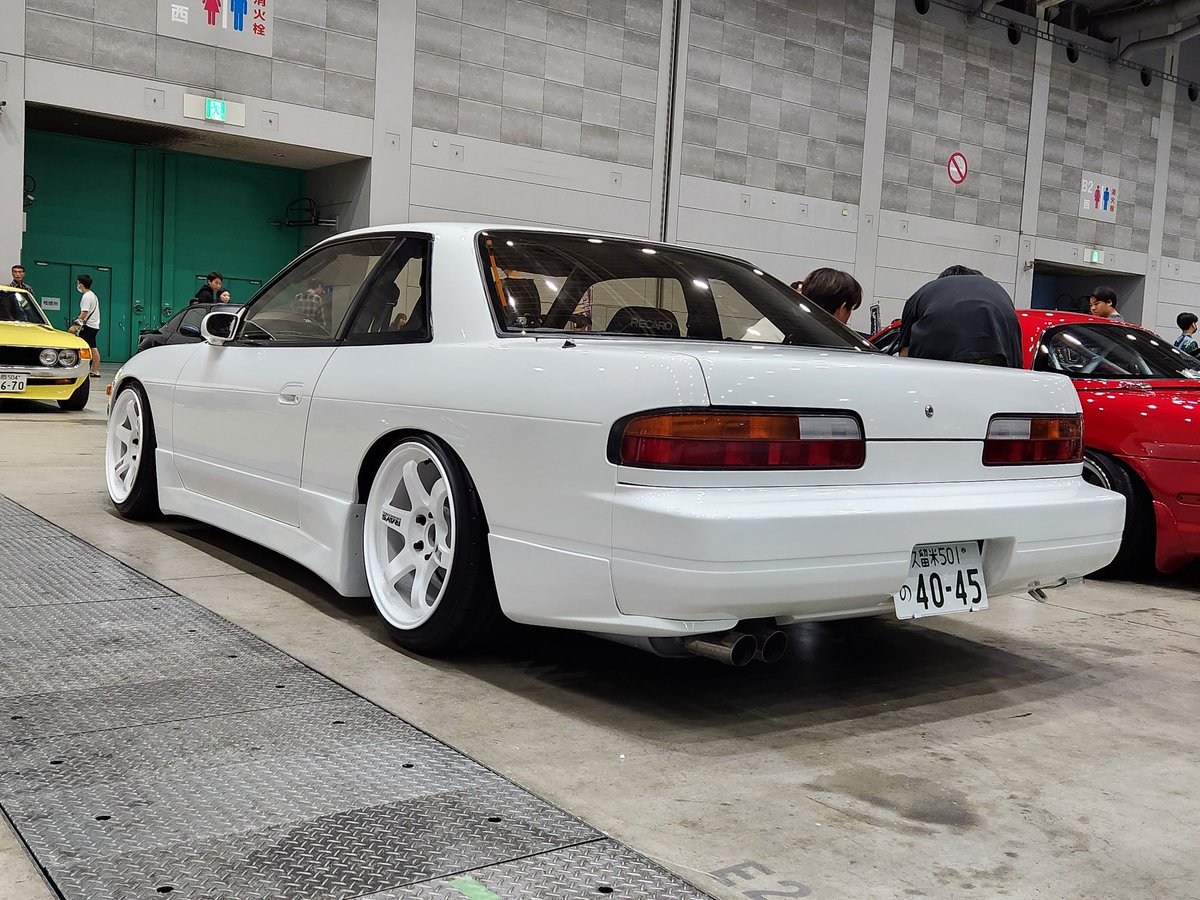 passho_7010's tweet image. つばささんのS13白ホイール×白ボディーがとても良い!ボディーの白がホイールの色に近いのが最高です✨

あと外装だけでなく内装の状態が良すぎて感動してました😤

#ccc