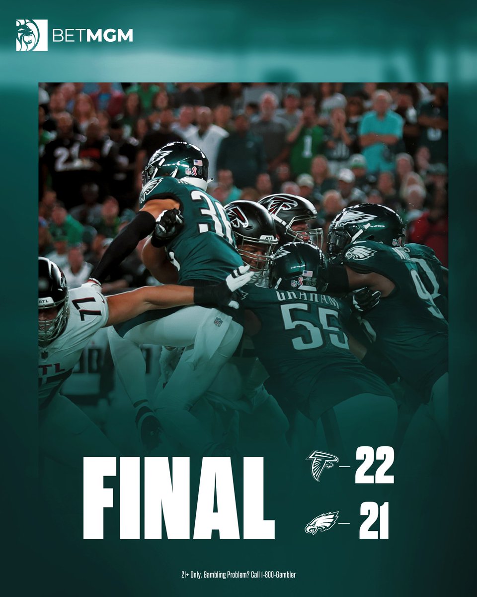 Eagles's tweet image. Final in Philly

@BetMGM | #FlyEaglesFly