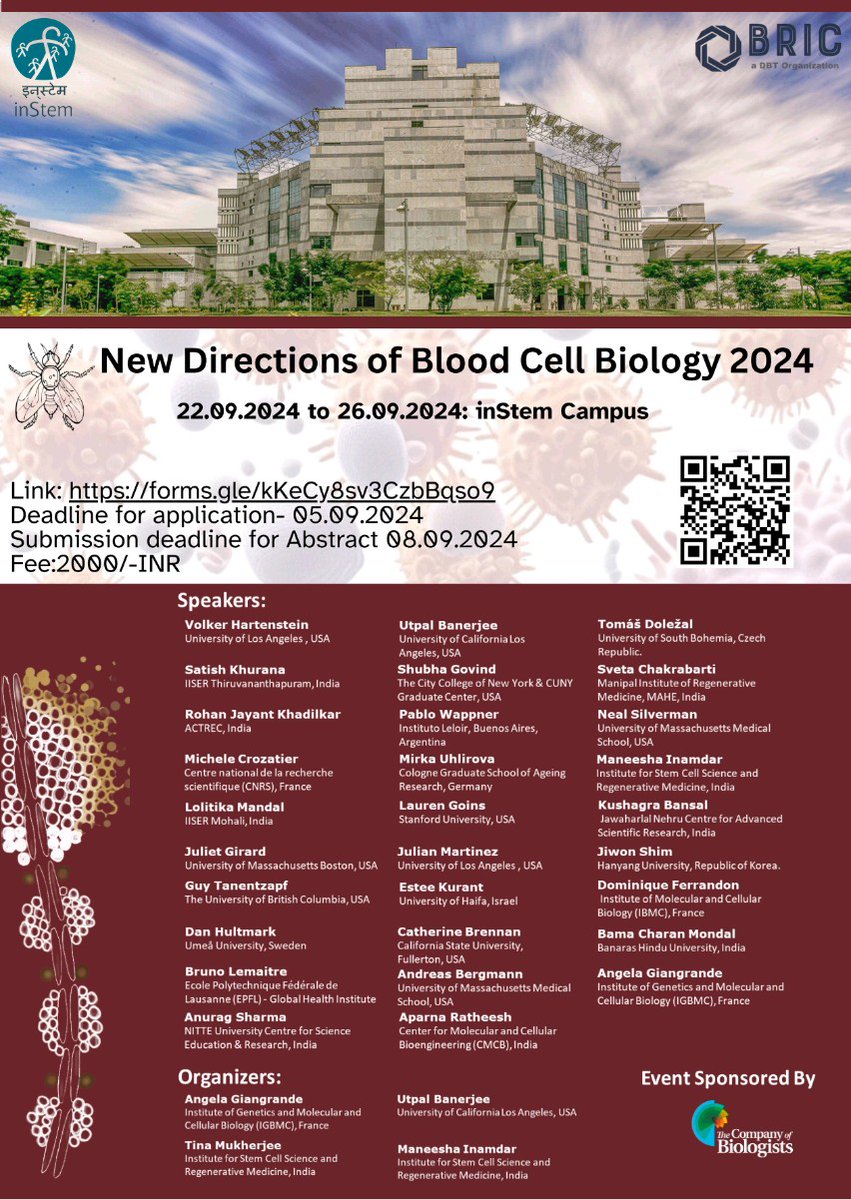 Rohan Khadilkar (@rohankhadilkarr) on Twitter photo A meeting all about BLOOD😍
A core hematopoiesis meeting <a href="/DBT_inStem/">iBRIC-inStem</a> kicks off next week. Excited & looking fwd to talk about our research next week, interact & discuss new directions of the field ✨ <a href="/Co_Biologists/">The Company of Biologists</a>
<a href="/biopatrika/">Biopatrika</a> #science #conference #research A meeting all about BLOOD😍
A core hematopoiesis meeting <a href="/DBT_inStem/">iBRIC-inStem</a> kicks off next week. Excited & looking fwd to talk about our research next week, interact & discuss new directions of the field ✨ <a href="/Co_Biologists/">The Company of Biologists</a>
<a href="/biopatrika/">Biopatrika</a> #science #conference #research