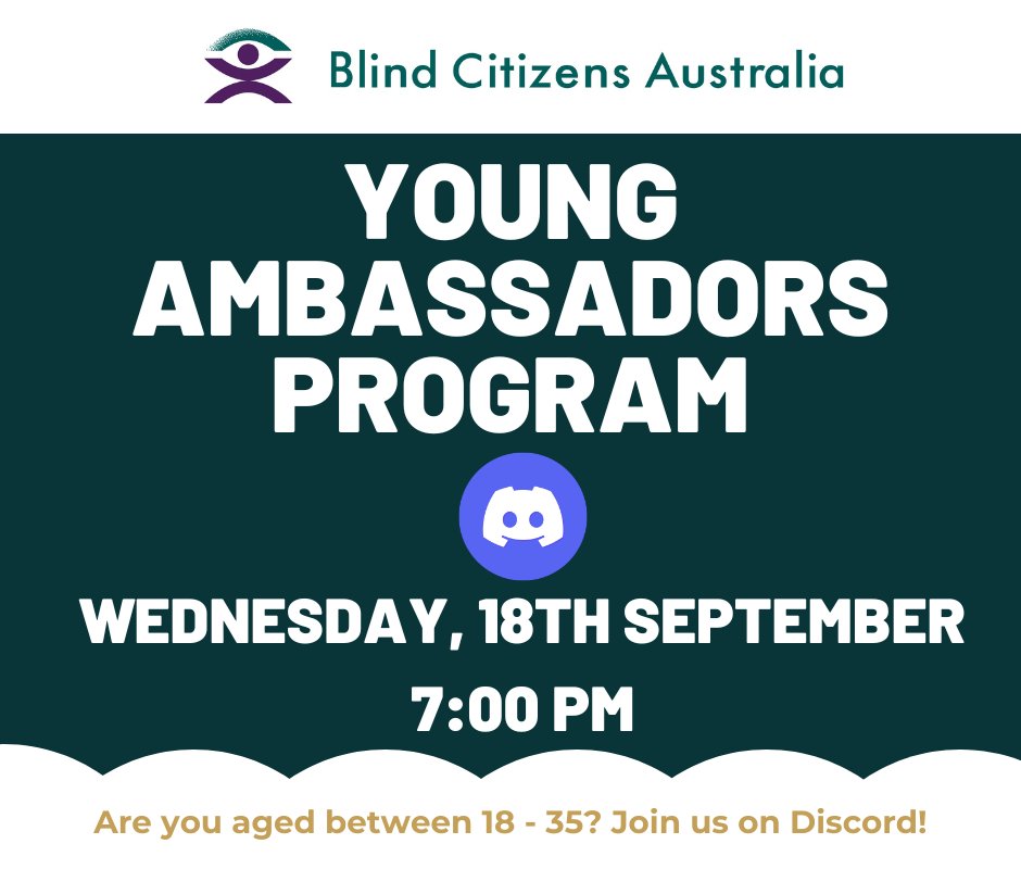 Aged 18-35 and blind or vision impaired? Join our Young Ambassadors Program on Discord!

Hear Shane, an Astrophysics pro, explore the universe with Astro Multi-sensory and Sonification.

Wednesday, 18th Sept, 7:00pm AEST.

Explore with us! 🚀

Join now: bit.ly/3zb6GWV