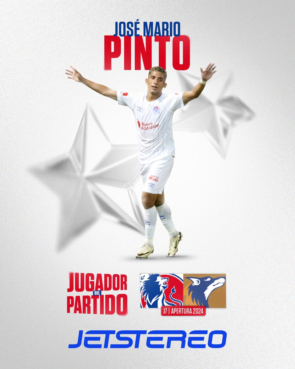 José Mario Pinto fue elegido por la afición olimpista como el #JugadorJetstereo del Partido en la Jornada 7 ante Lobos UPNFM. 🎖️ 
¡Muchas felicidades y vamos por más, JM! 👏🏼

Presentado por <a href="/jetstereo/">Jetstereo</a>.