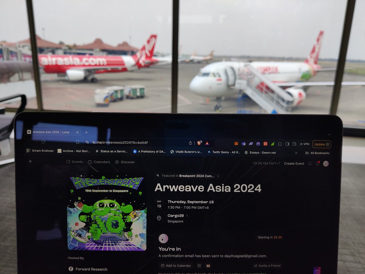 Convergent_AO's tweet photo. And Convergent is off to Singapore🇸🇬

Meet us at Arweave Asia to know how we are bringing the best perpetual trading experience to Arweave and AO https://t.co/SFTBh2QveP