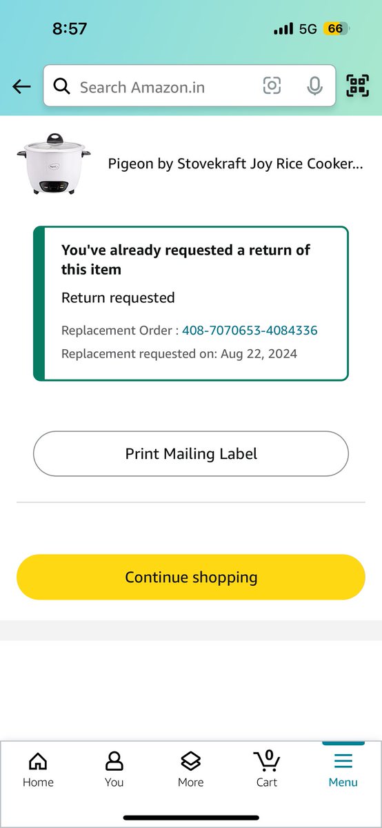 Anoop74955's tweet photo. Very much disappointed on #Amazon and being a prime member
I have been making requests everyday since past month for return @amazonIN @AmazonHelp @amazon @jagograhakjago
Now amazon is telling nothing can be done, not refund or pickup after delivering me a broken cooker https://t.co/0ldb7CXHe3
