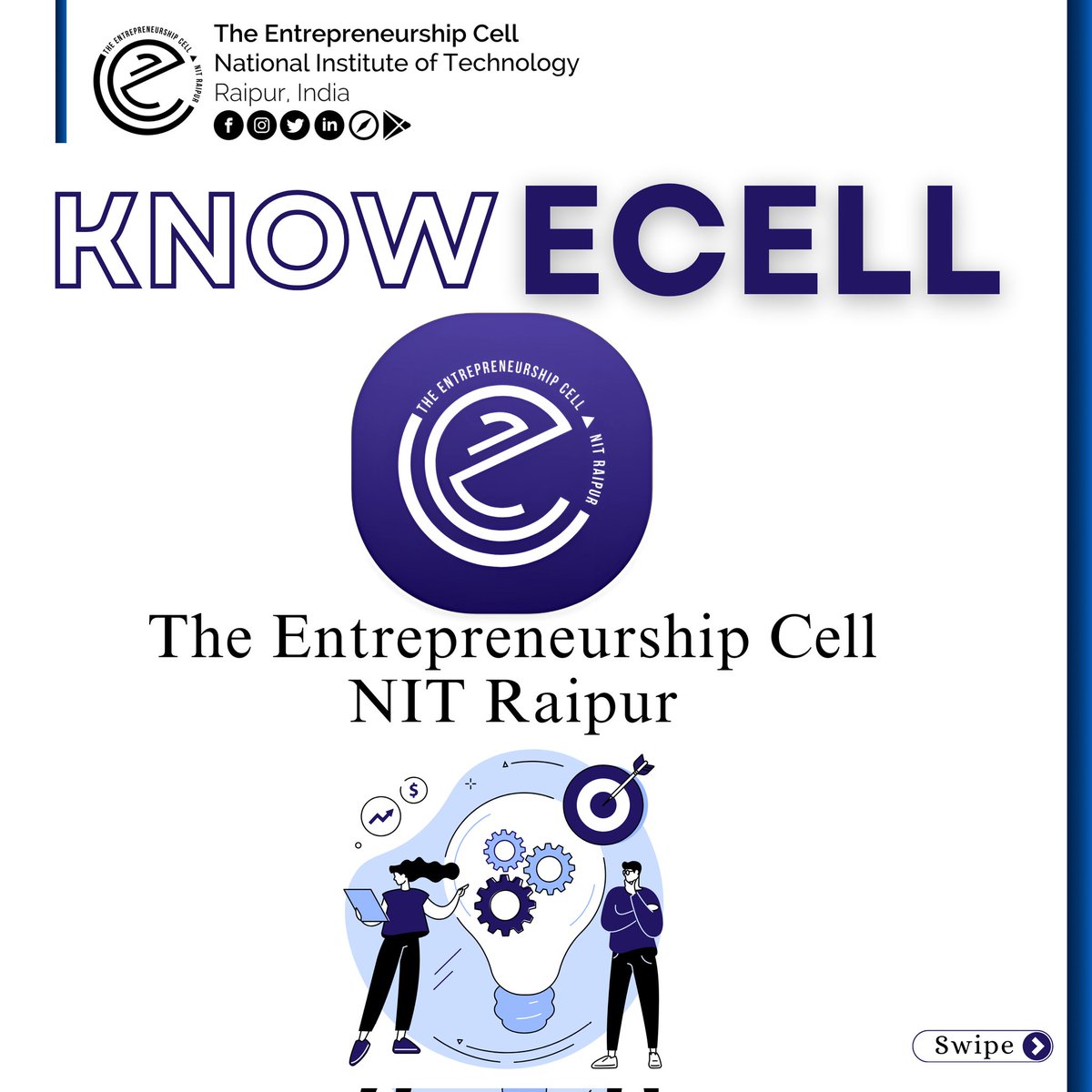 ecell_nitrr's tweet photo. "🚀 Curious about E-Cell? We're all about sparking innovation, empowering entrepreneurs, and turning big ideas into reality! 💡 
Whether you're a budding innovator or just curious, join us to explore exciting opportunities and collaborations. Let’s create the future together! 🌟" https://t.co/lAUstlApb1