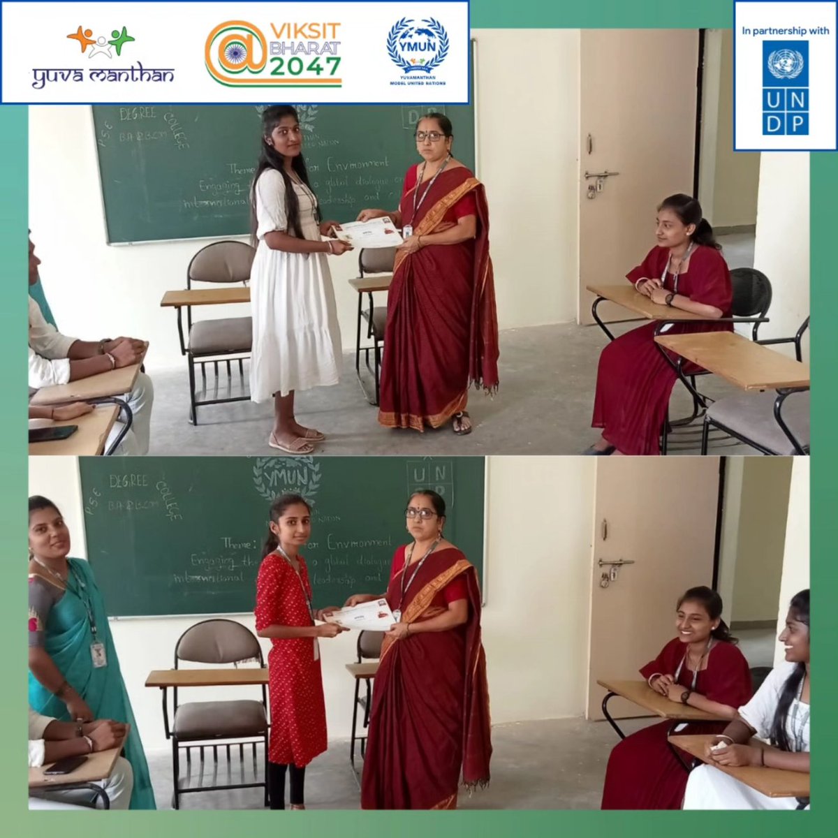 Yuvamanthan_org's tweet photo. PSE Degree College hosted Yuvamanthan MUN with @UNDP_India, a gathering of young minds for impactful discussions based on PM @narendramodi 's vision of Viksit Bharat@2047.
#YMUN #education #Karnataka
#ViksitBharat2024 https://t.co/t9iFBNKAEF