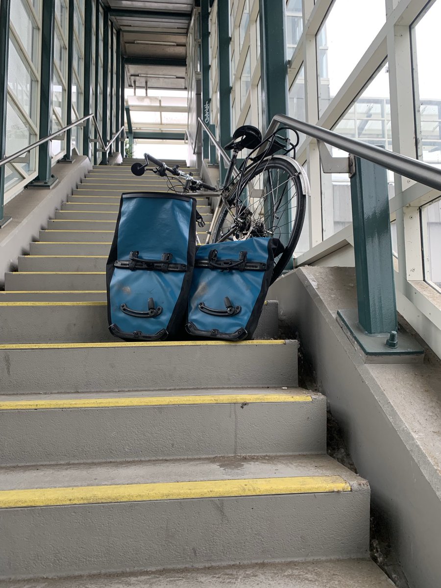 This is Bill Gate’s bus stop. The elevator might even work if he took transit. Often it is broken, like today. So the public has to haul things up the stairs. Unless you have a disability in which case you’re stuck. Why does Medina put up with this “service”?