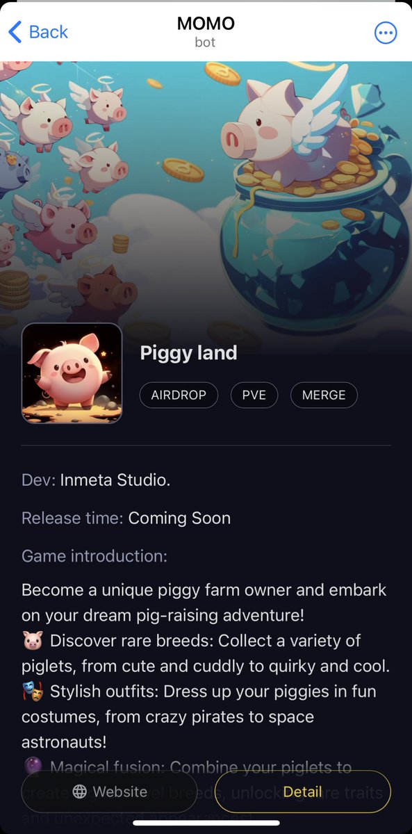 Now open the link to know cute piggies more🐽

t.me/MomoAI_bot/app